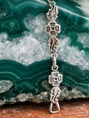 Vintage Sterling Silver Floral Link Bracelet – Handcrafted in Guadalajara, Mexic
